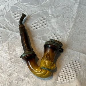 Antique hand carved smoking pipe